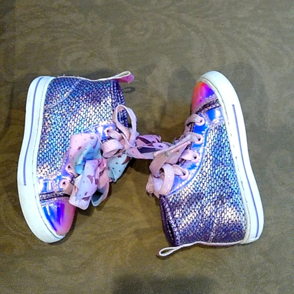 Jojo Siwa Mermaid Shoes. Little Girls Sz 8. Purple, Pink, Sliver Shimmer. - Picture 6 of 11